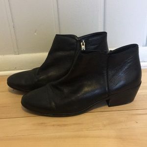 Leather ankle booties